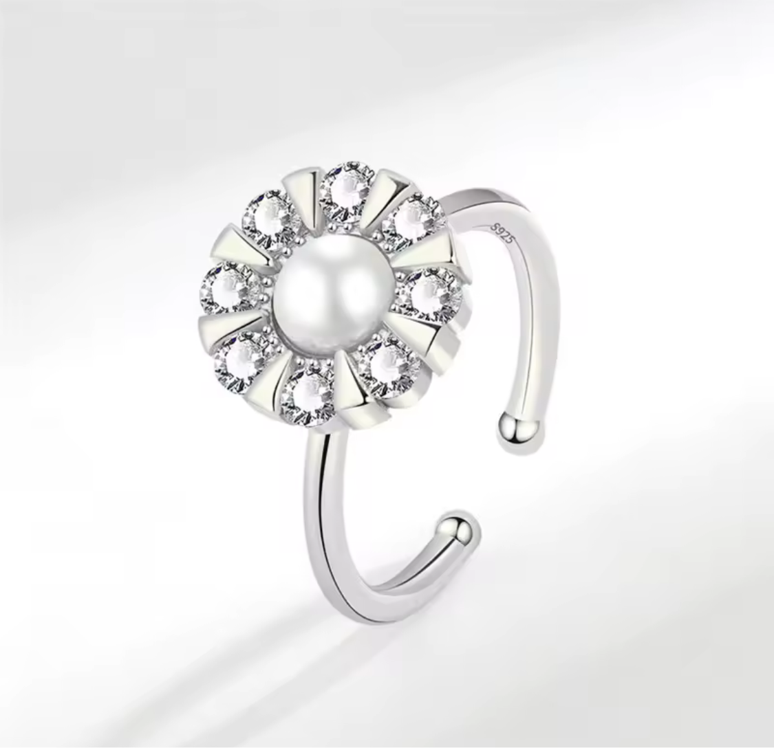Pearls Sun Anxiety Ring