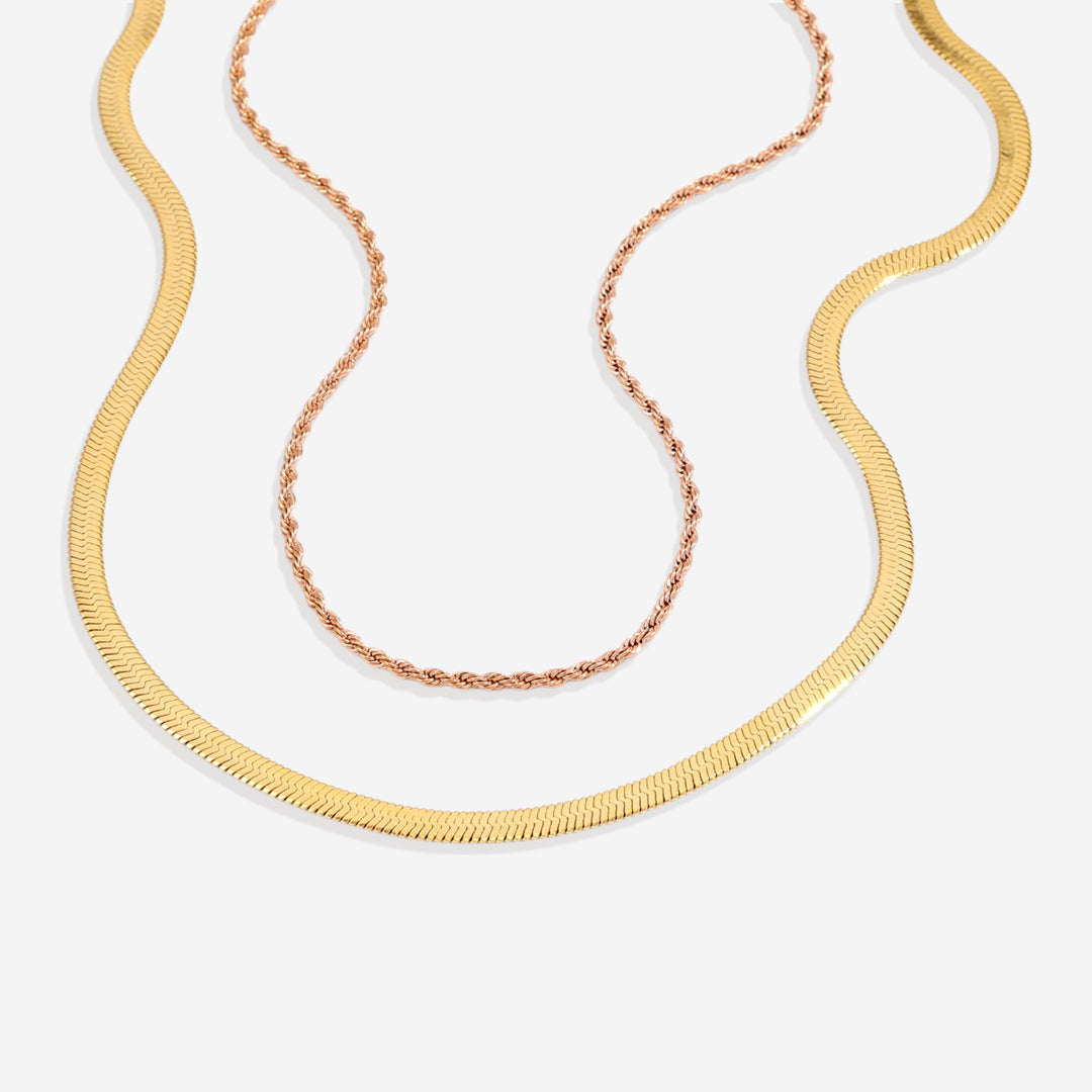Herringbone & Rope Chain Set