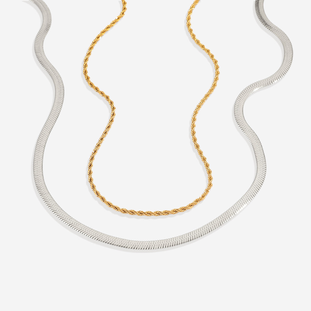 Herringbone & Rope Chain Set