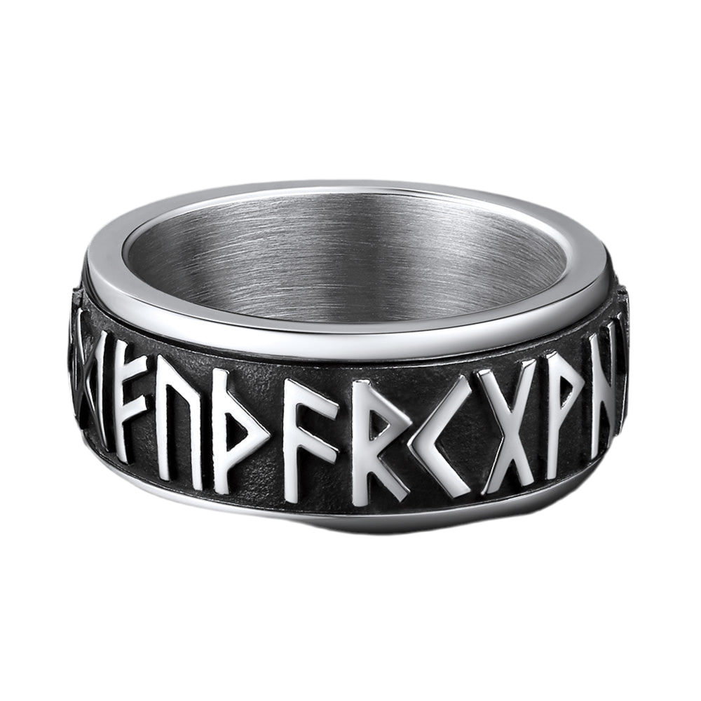Vintage Nordic Rune Ring for Men