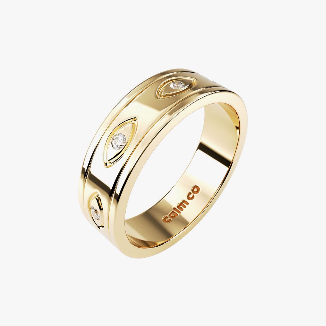 Gold Evil Eye Anxiety Ring
