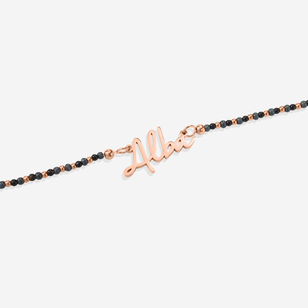 Onyx Beaded Fairy Name Necklace