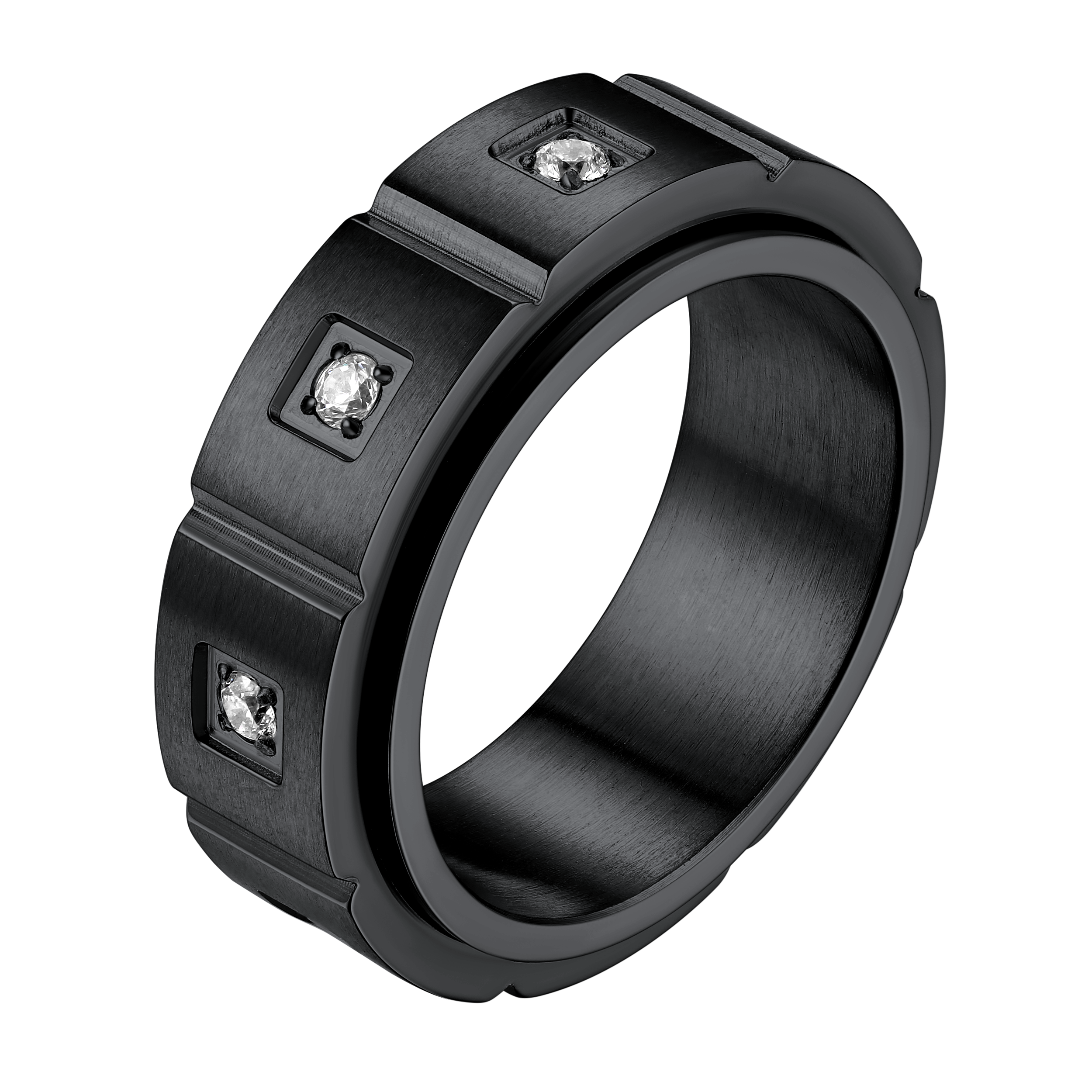 Zircon Fidget Ring for Anxiety Stainless Steel