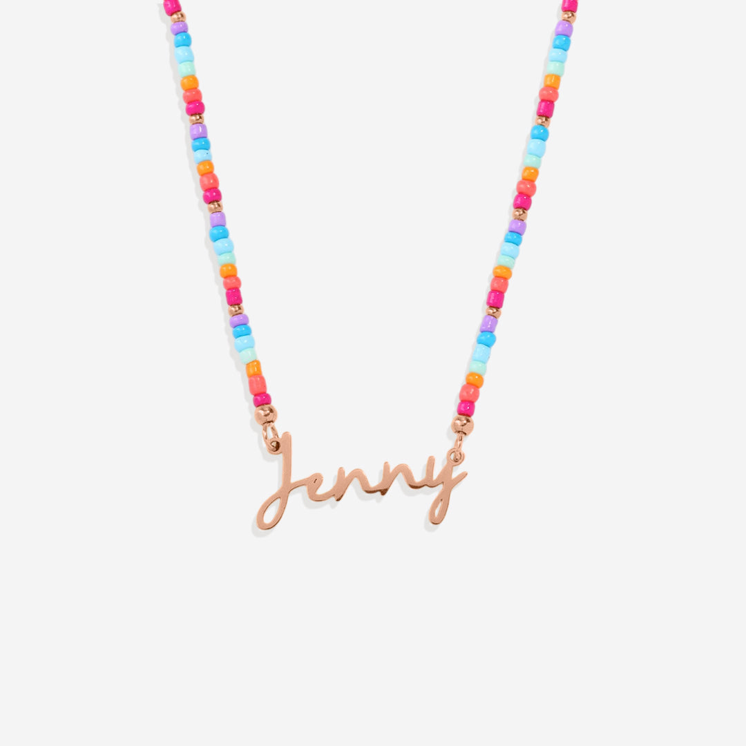 Beach Vibes Beaded Fairy Name Necklace