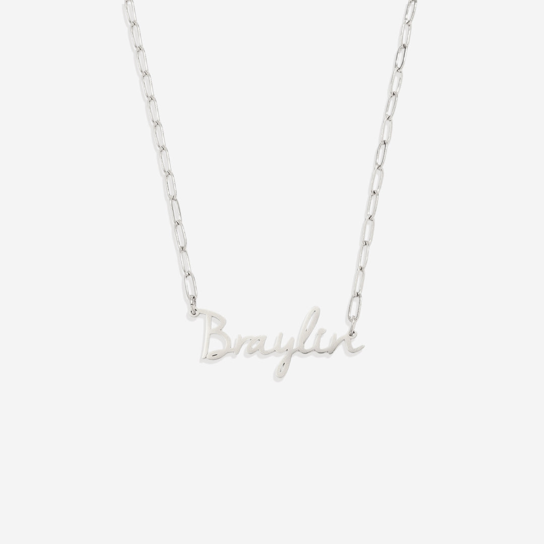 Fairy Name Necklace with Paperclip Chain