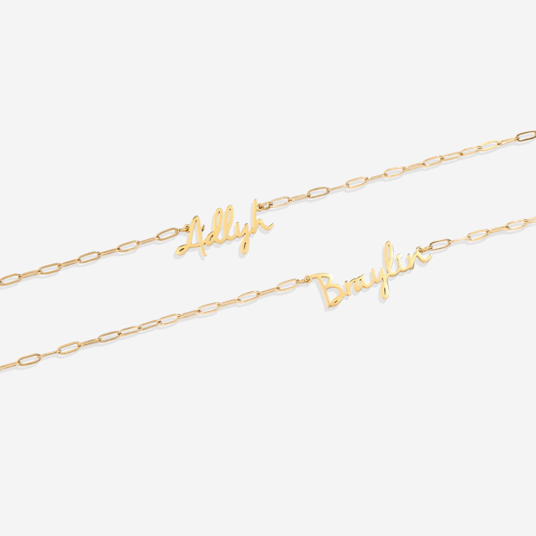 Fairy Name Necklace with Paperclip Chain