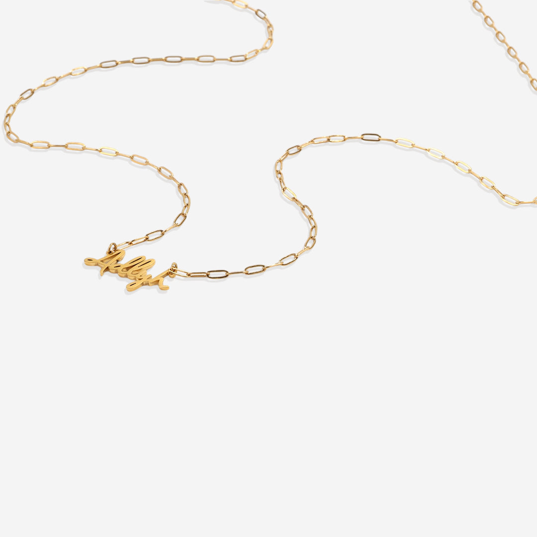 Fairy Name Necklace with Paperclip Chain