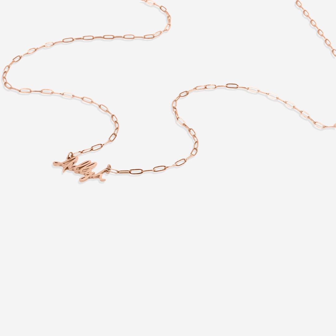 Fairy Name Necklace with Paperclip Chain