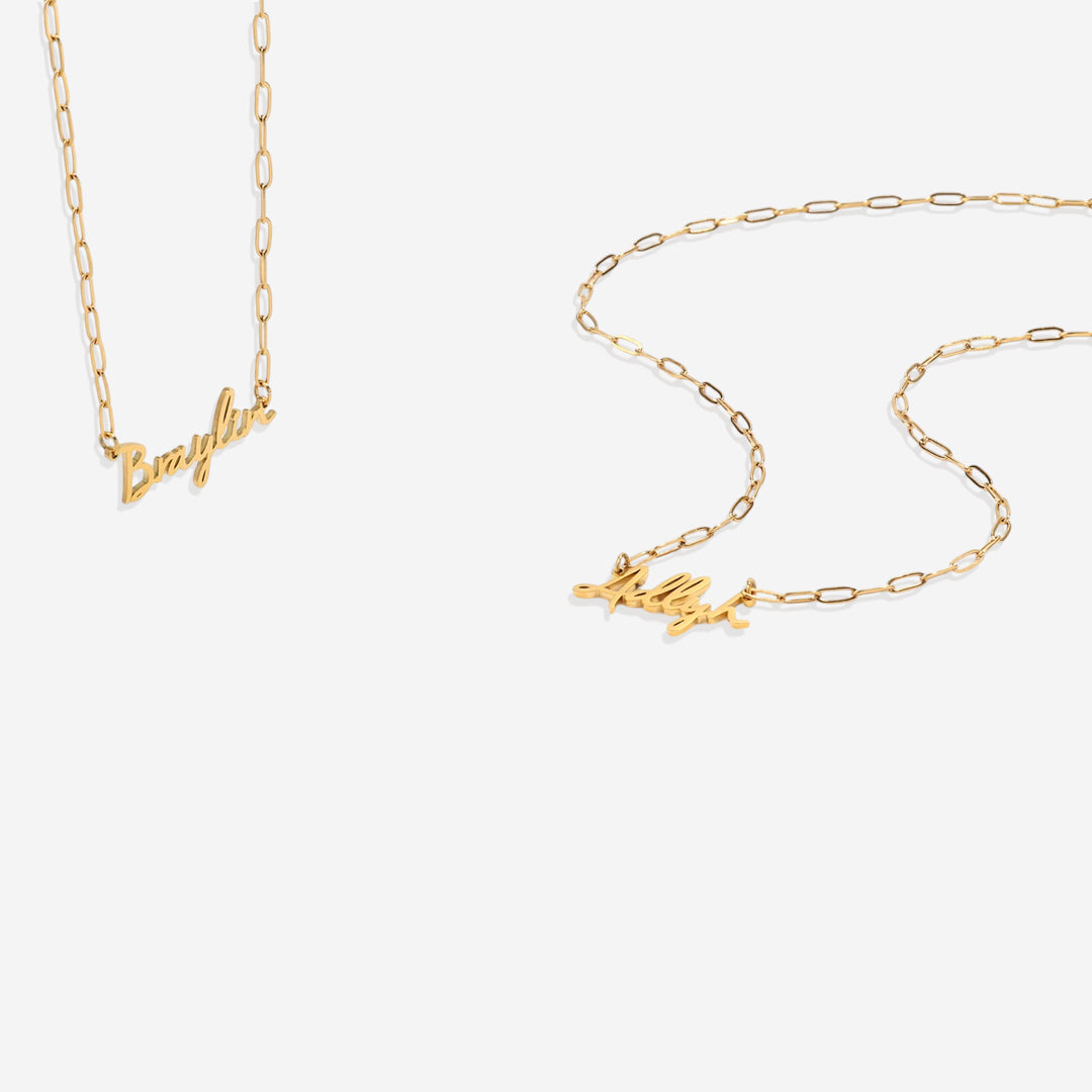 Fairy Name Necklace with Paperclip Chain