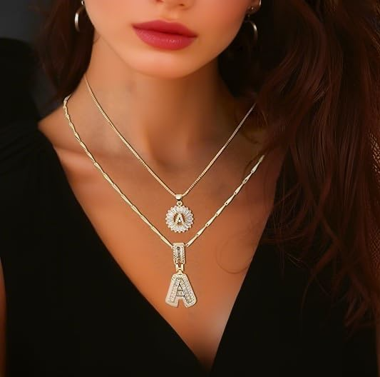 Personalized Initial Necklace – 18K Gold Plated Dainty Pendant, Custom Letter Jewelry