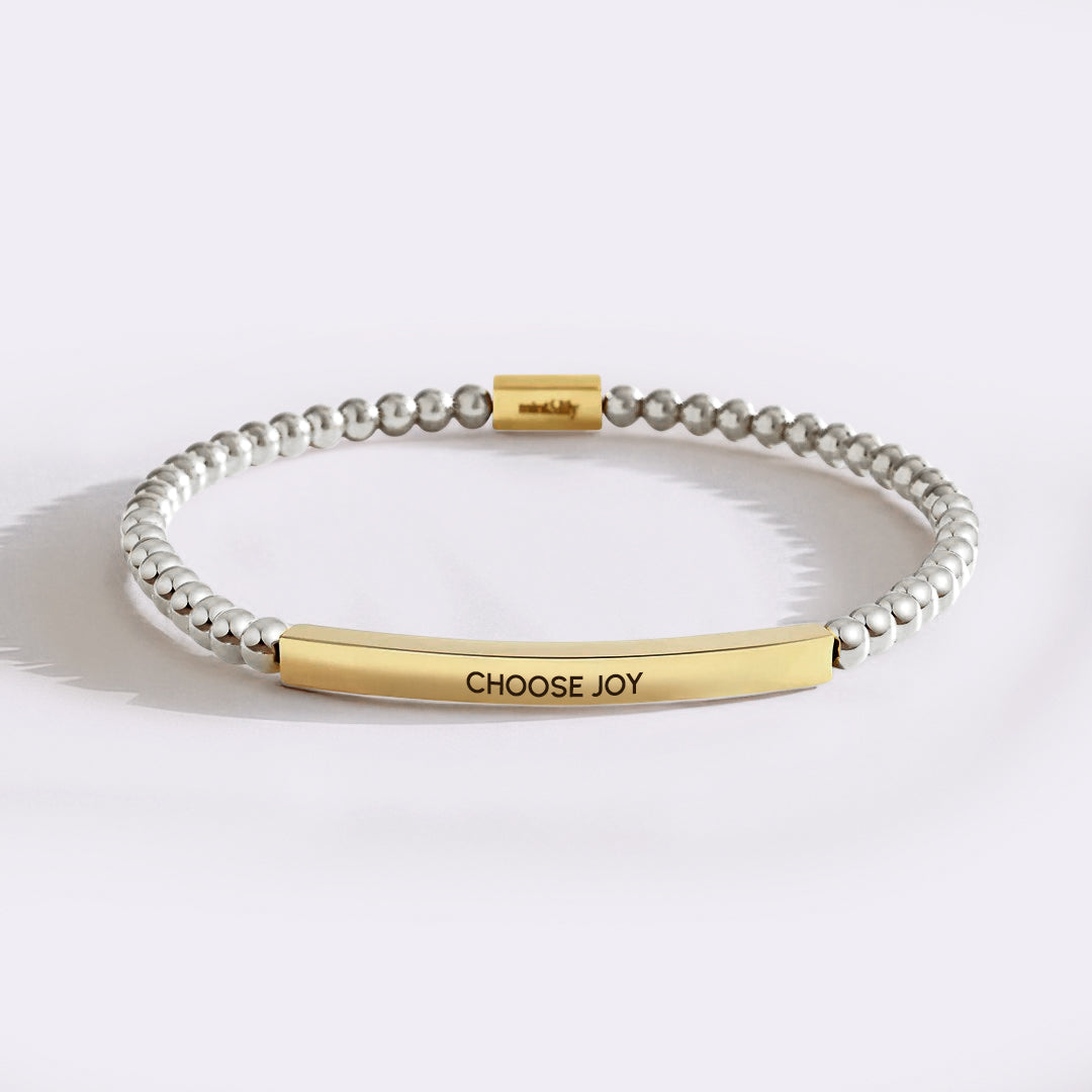 Choose Joy Gold Beaded Inspire Bracelet