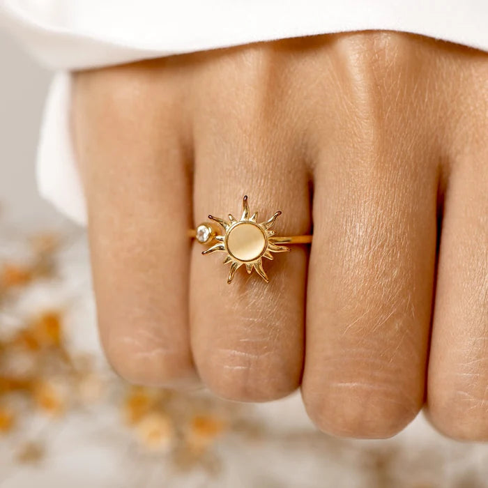 Sun Ring for Anxiety Sterling Adjustable
