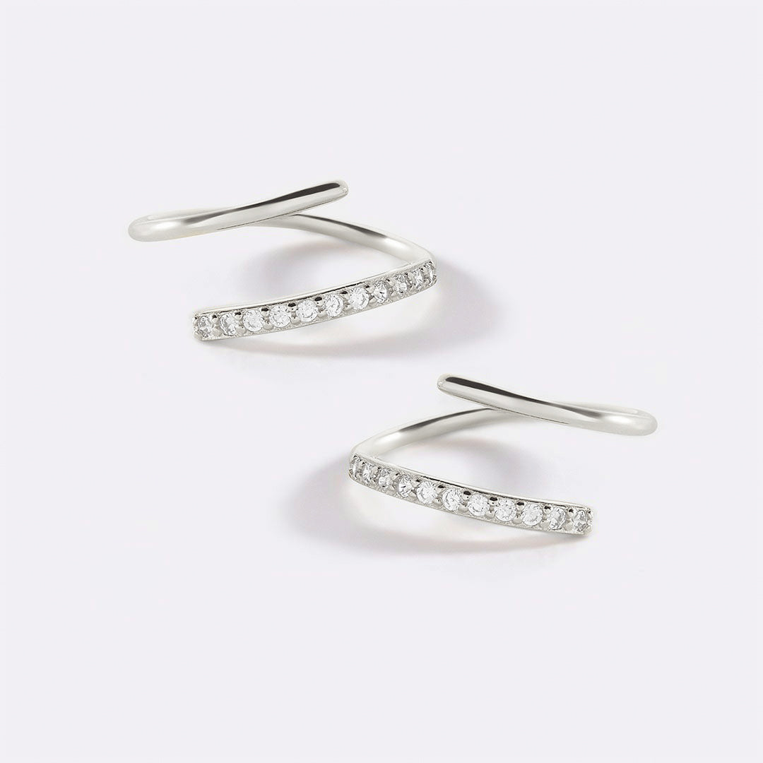 Double Loop Huggie Hoop Earrings