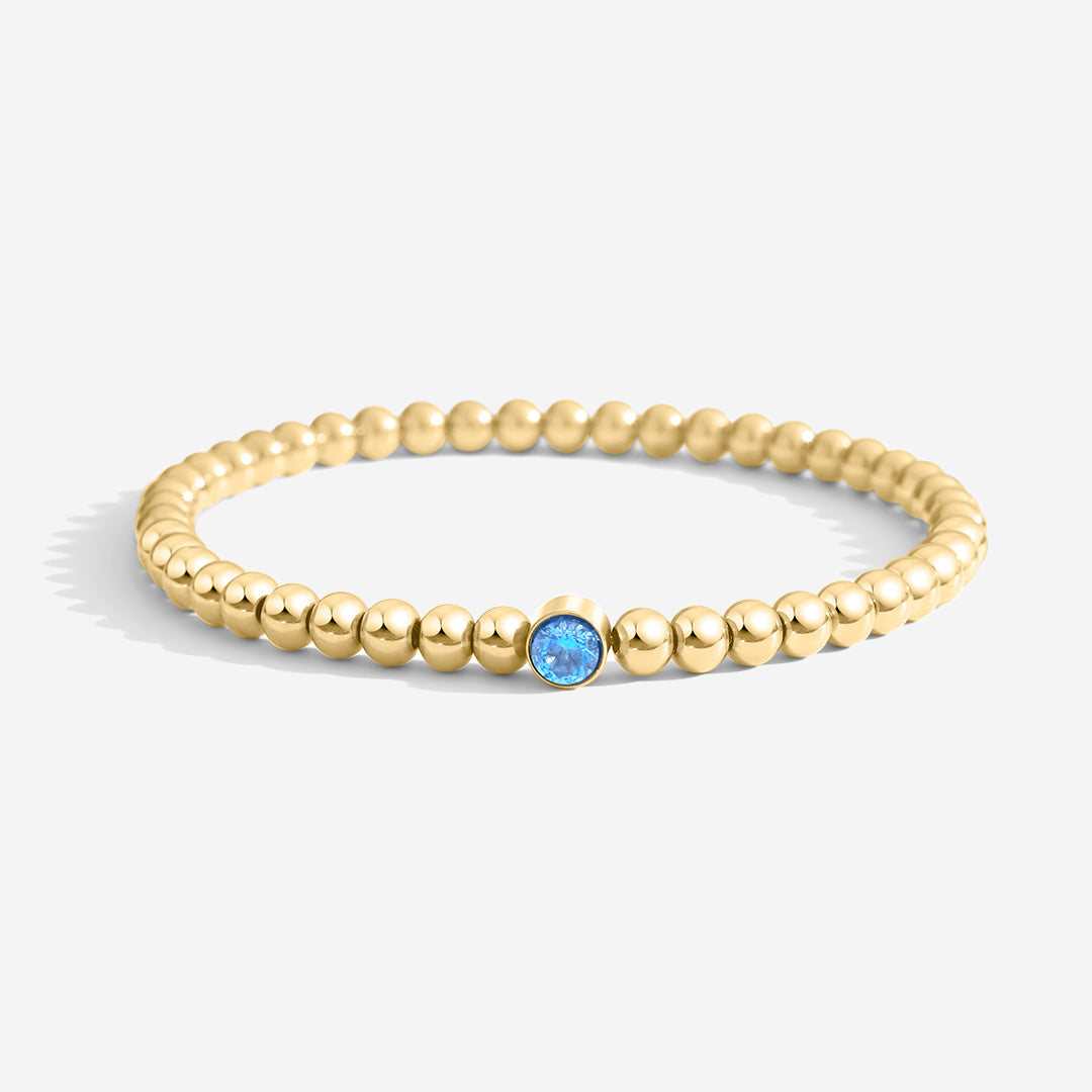 Gold Beaded Bubble Birthstone Bracelet