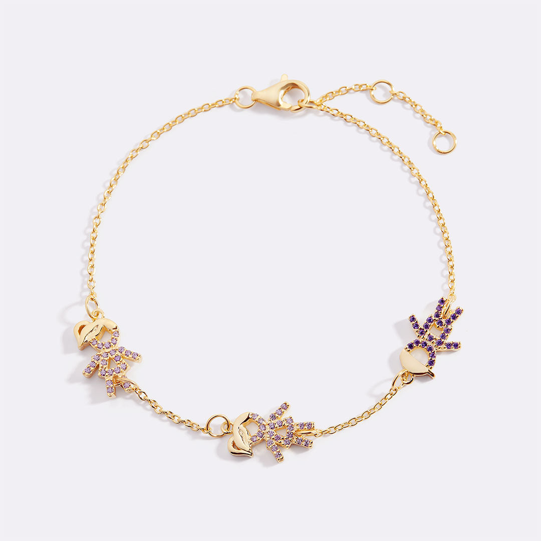 Personalized Mom Bracelet With Birthstone Kids