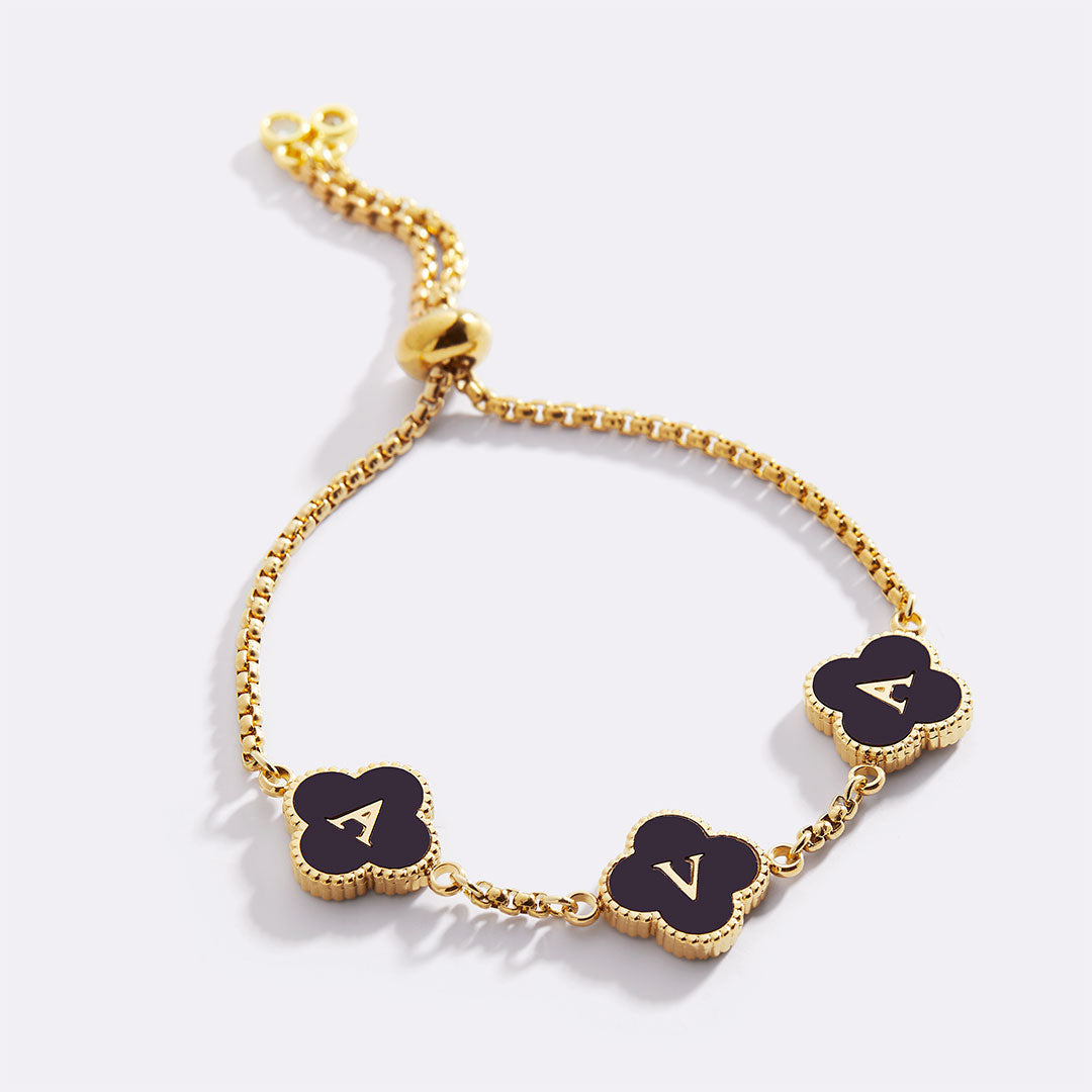 Colorful Clover Custom Name Bracelet