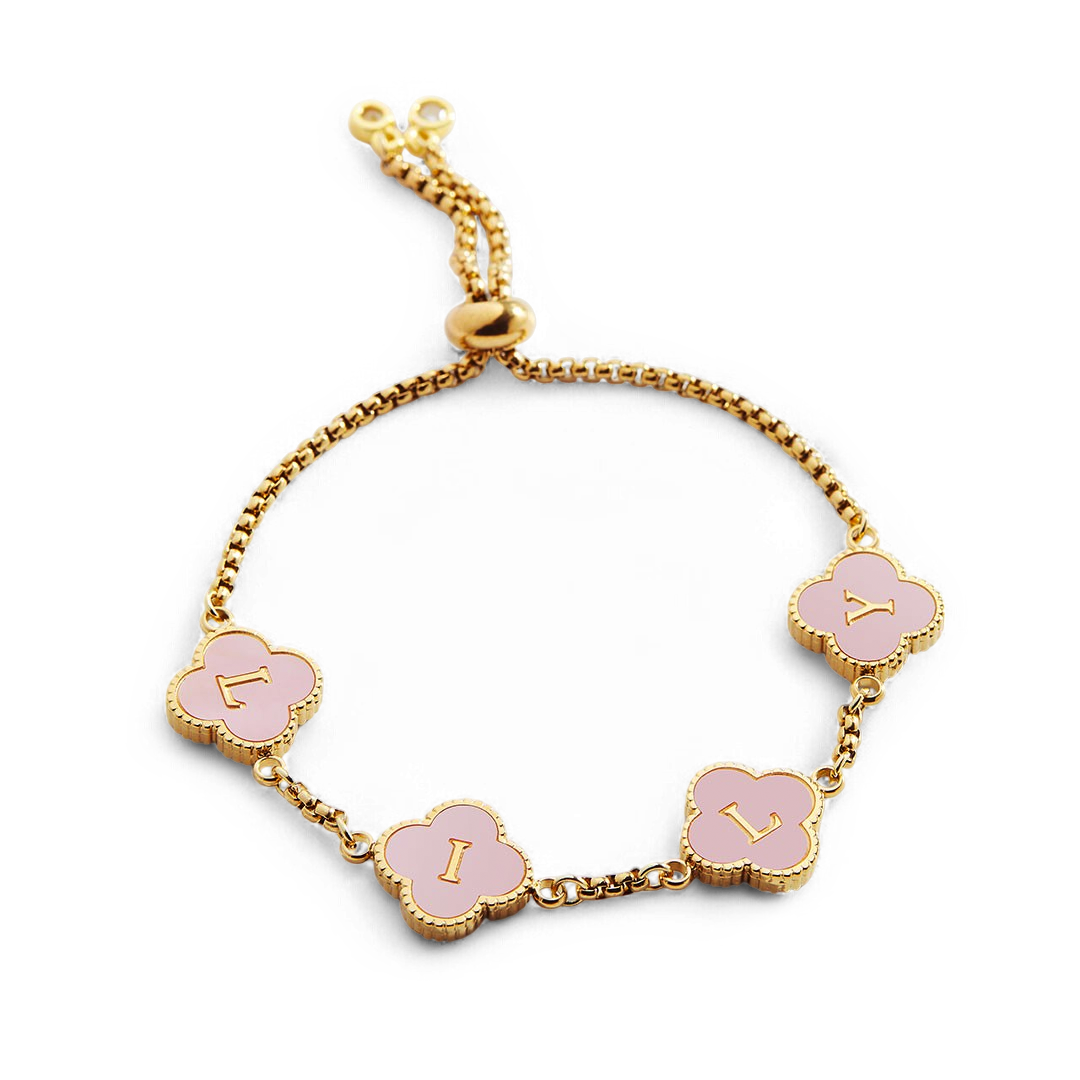 Colorful Clover Custom Name Bracelet