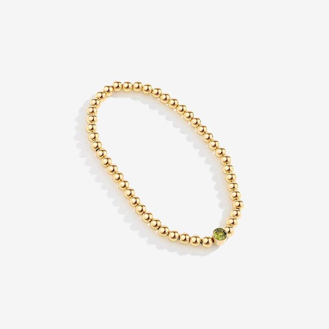 Gold Beaded Bubble Birthstone Bracelet