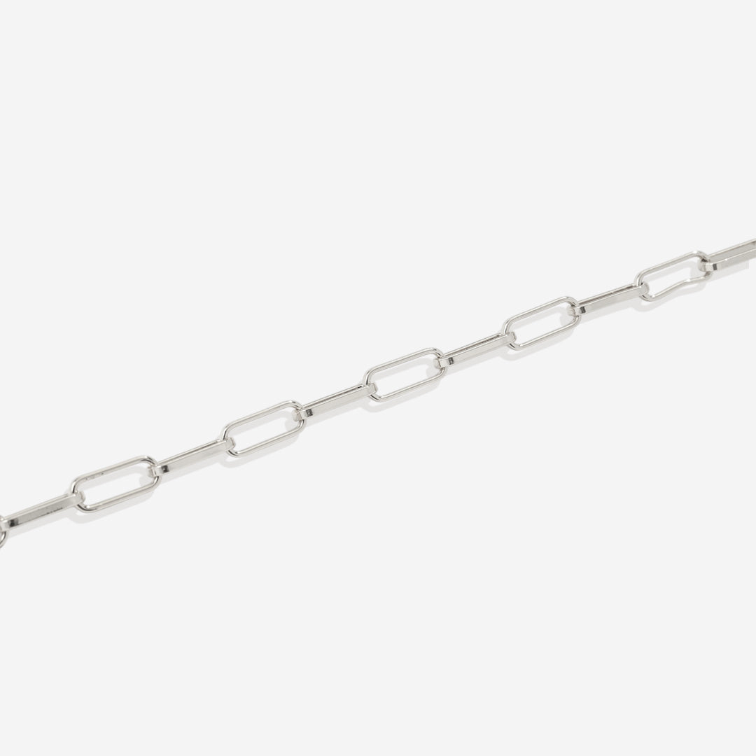 Mint Paperclip Necklace with Pave Initial Charm