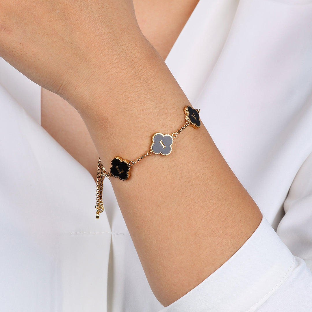 Colorful Clover Custom Name Bracelet