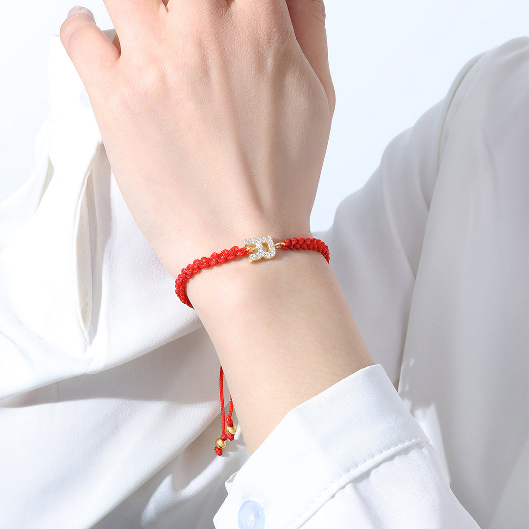 Braided Initial String Adjustable Bracelet
