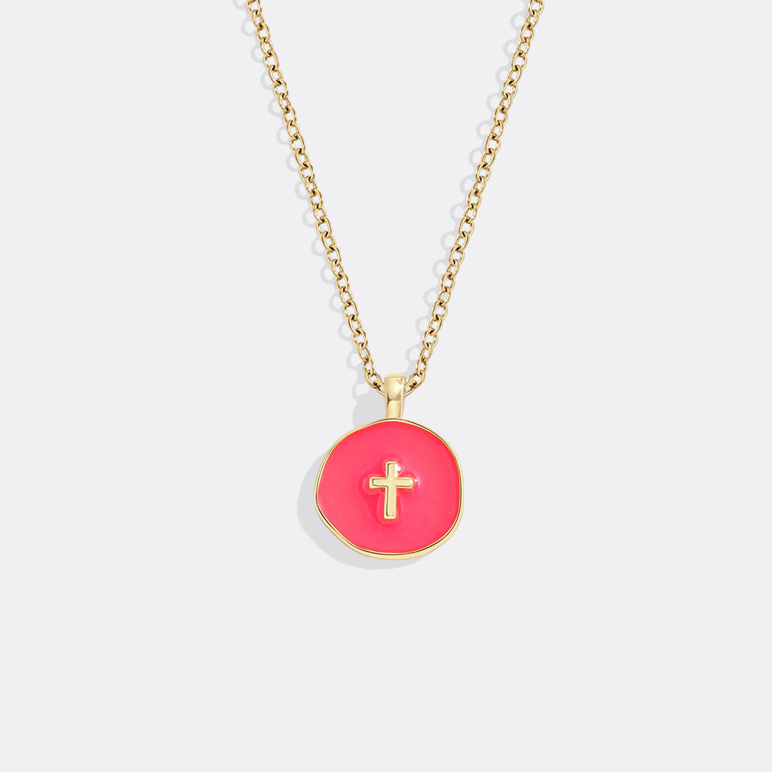Minimalist Enamel Cross Pendant