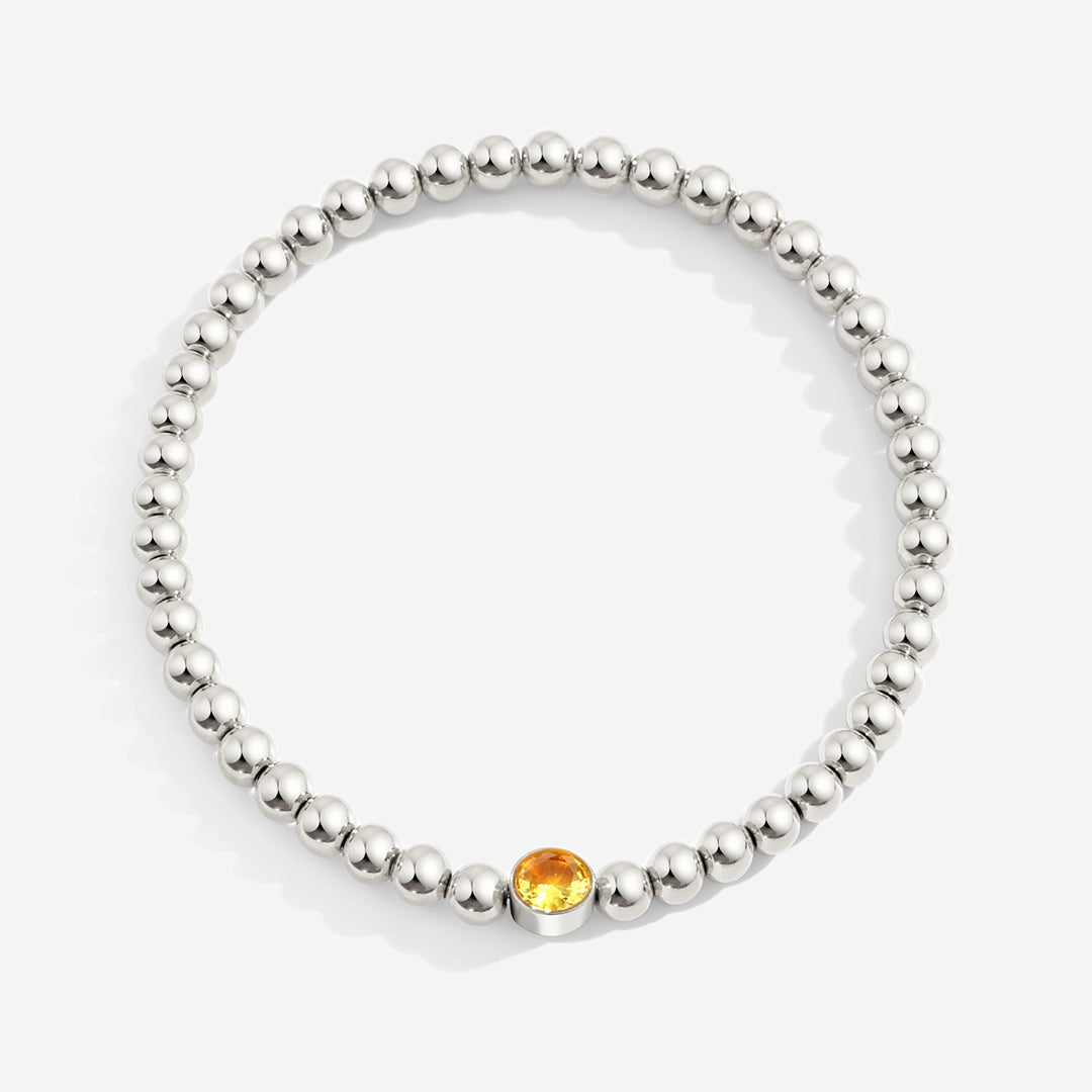 Gold Beaded Bubble Birthstone Bracelet