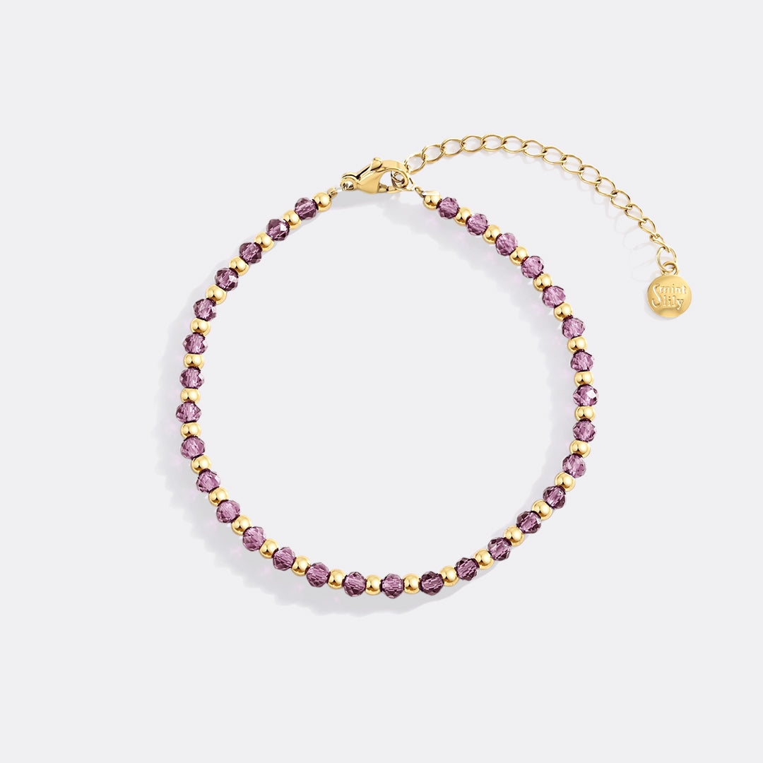 Birthstone and Gold Bead Bracelet