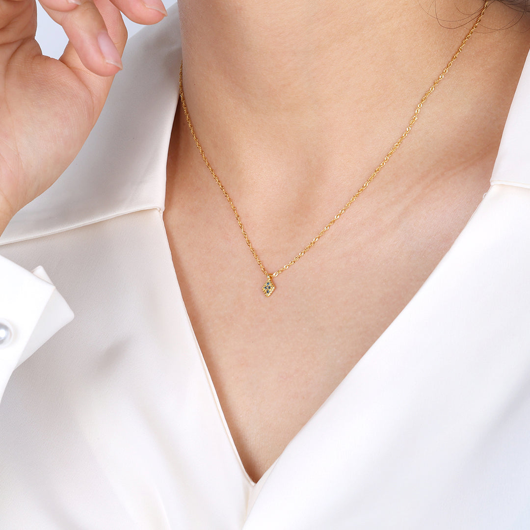 Dainty Birthstone Kite Necklace