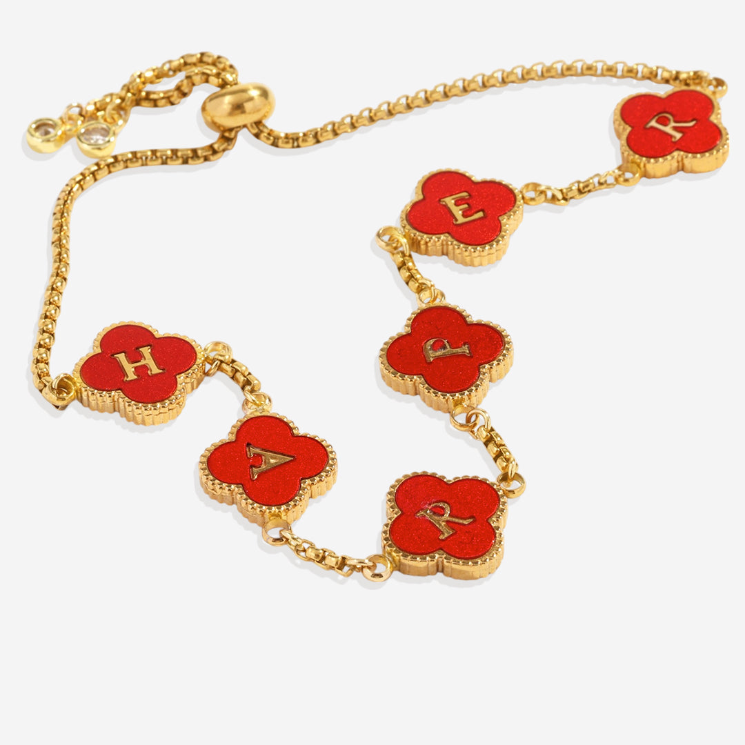 Colorful Clover Custom Name Bracelet