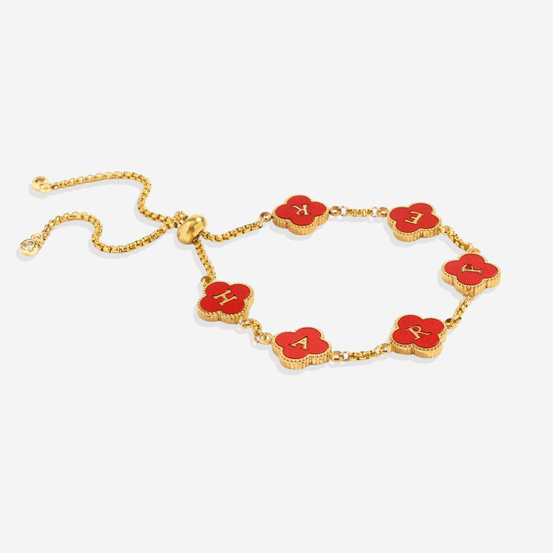 Colorful Clover Custom Name Bracelet