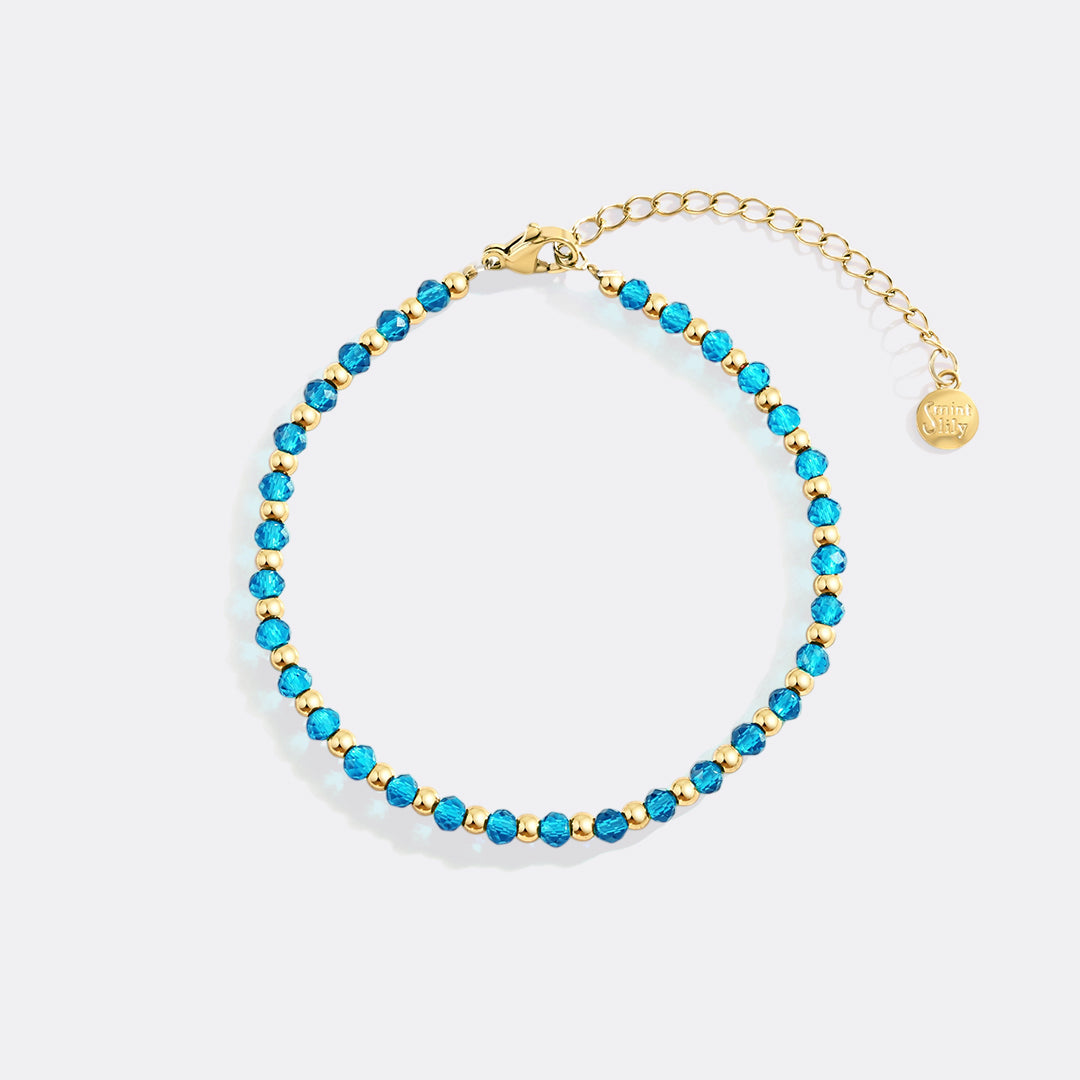 Birthstone and Gold Bead Bracelet