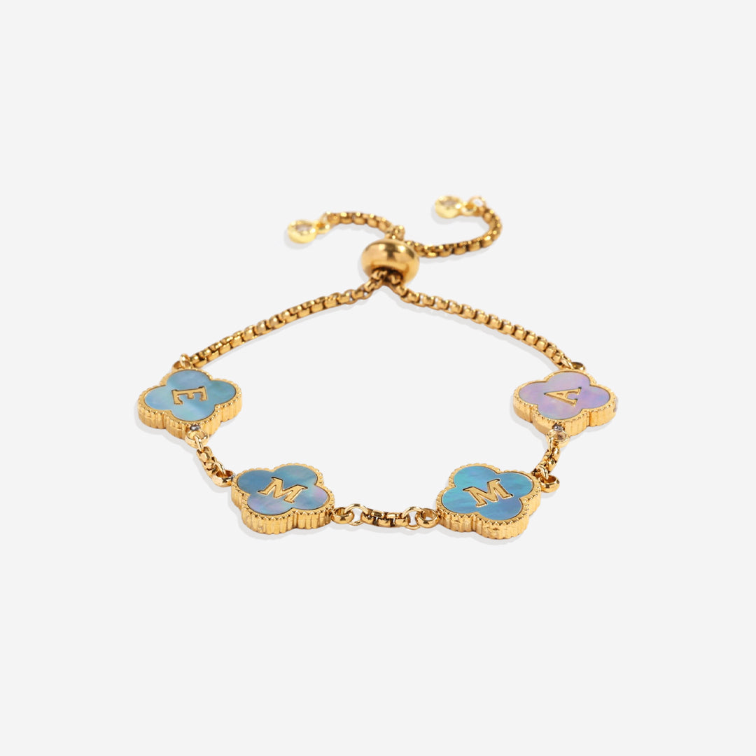 Colorful Clover Custom Name Bracelet