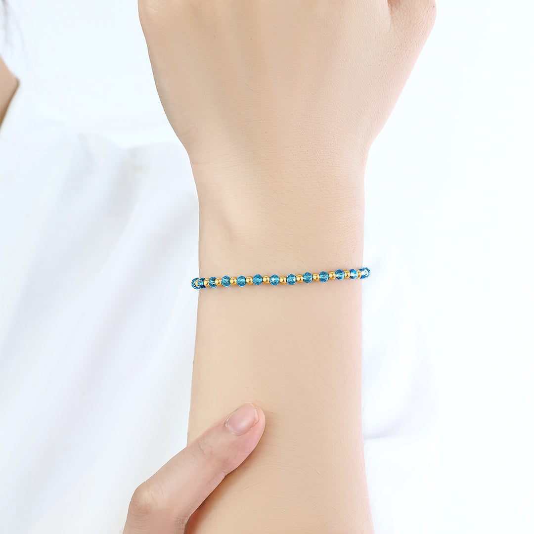 Birthstone and Gold Bead Bracelet