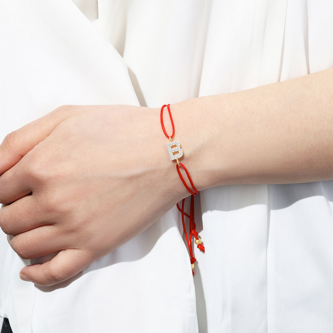 Initial String Adjustable Bracelet