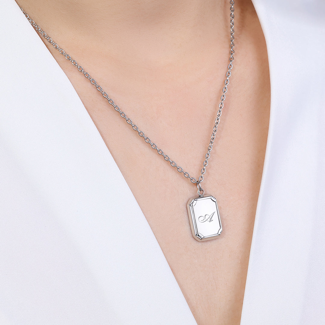 Silver Initial Pendant Necklace