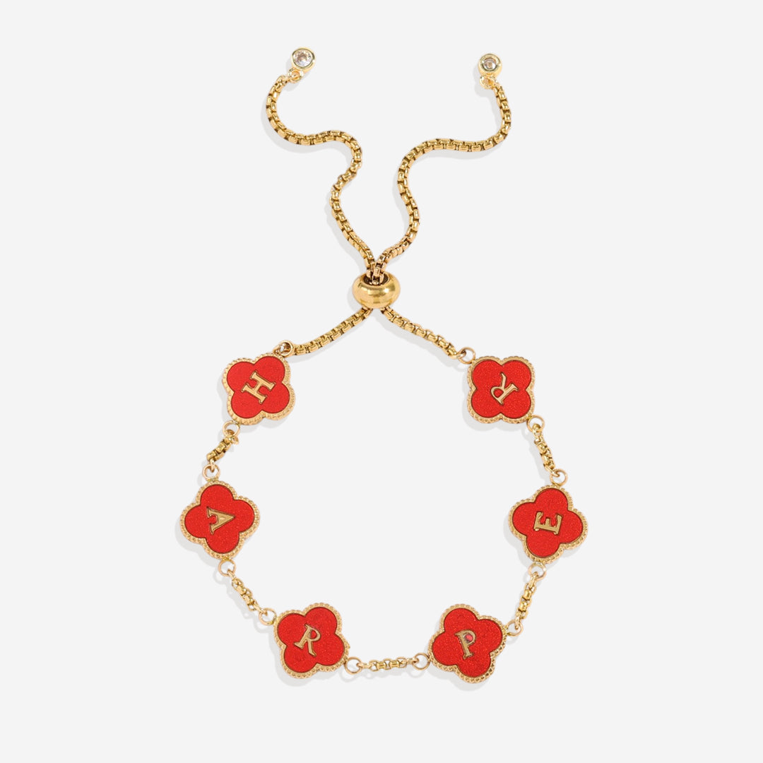 Colorful Clover Custom Name Bracelet