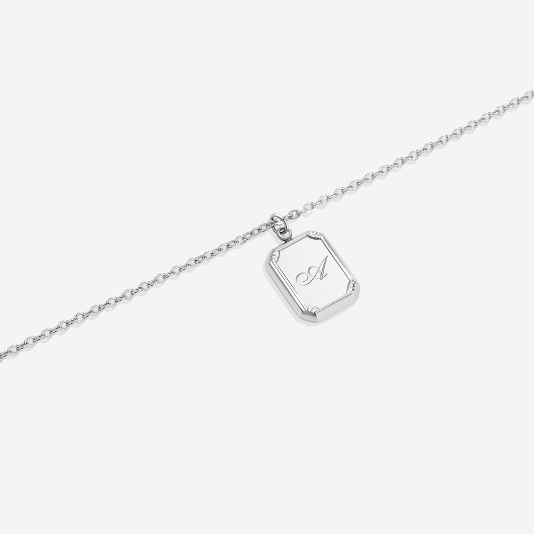 Silver Initial Pendant Necklace