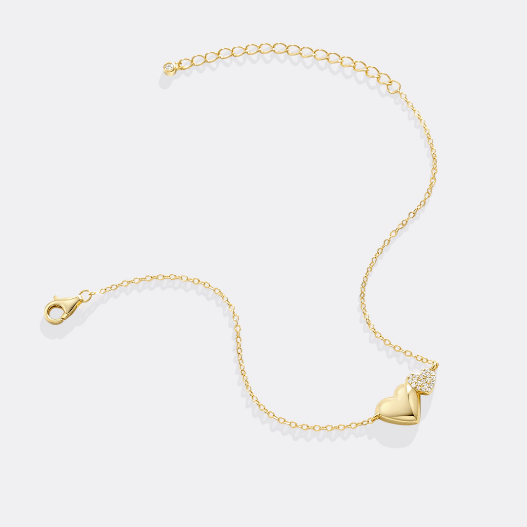 Gold Heart Pavé Bracelet