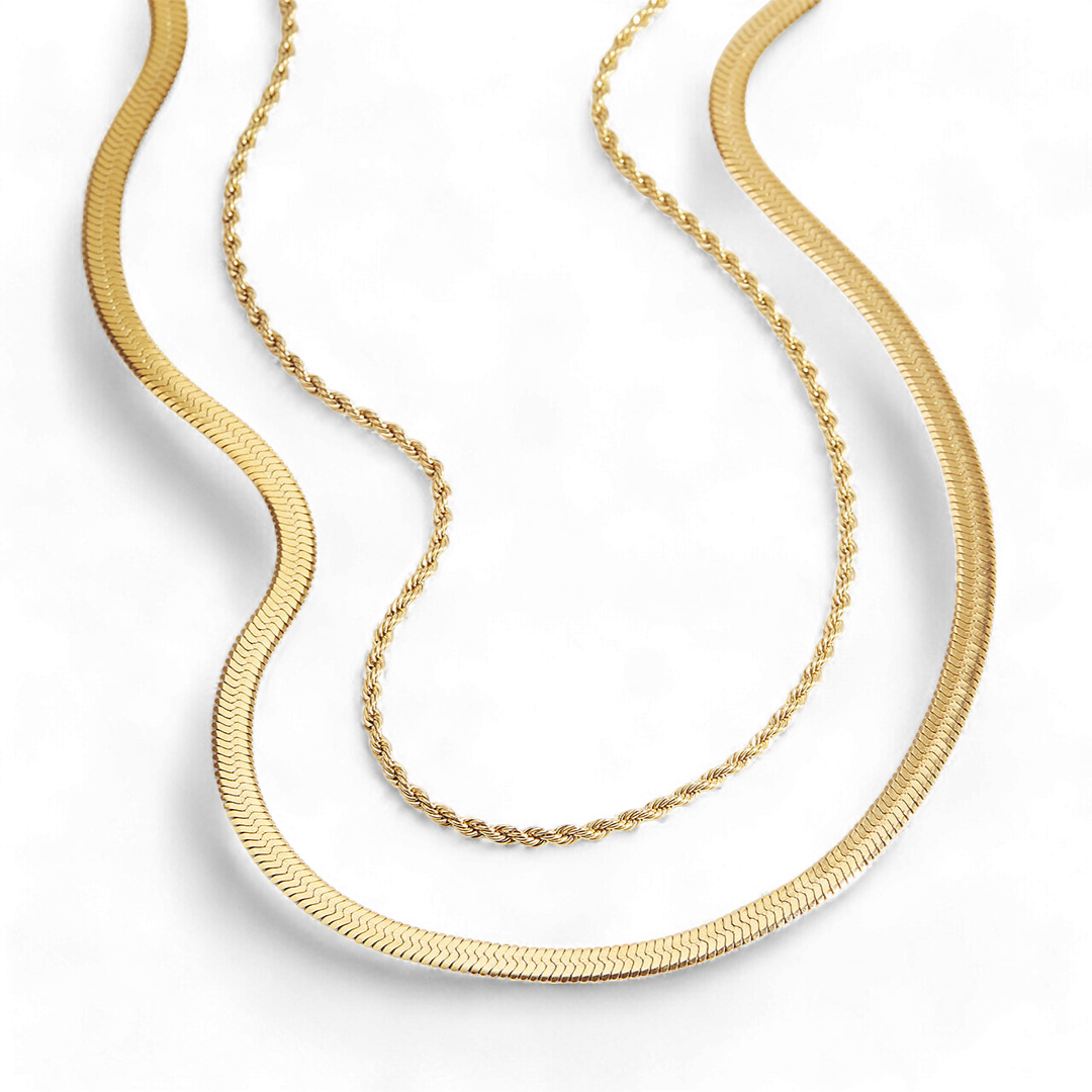 Herringbone & Rope Chain Set