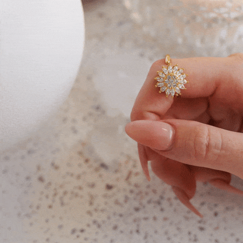 Large Sunflower Gold Plated Fidget Spinner Ring