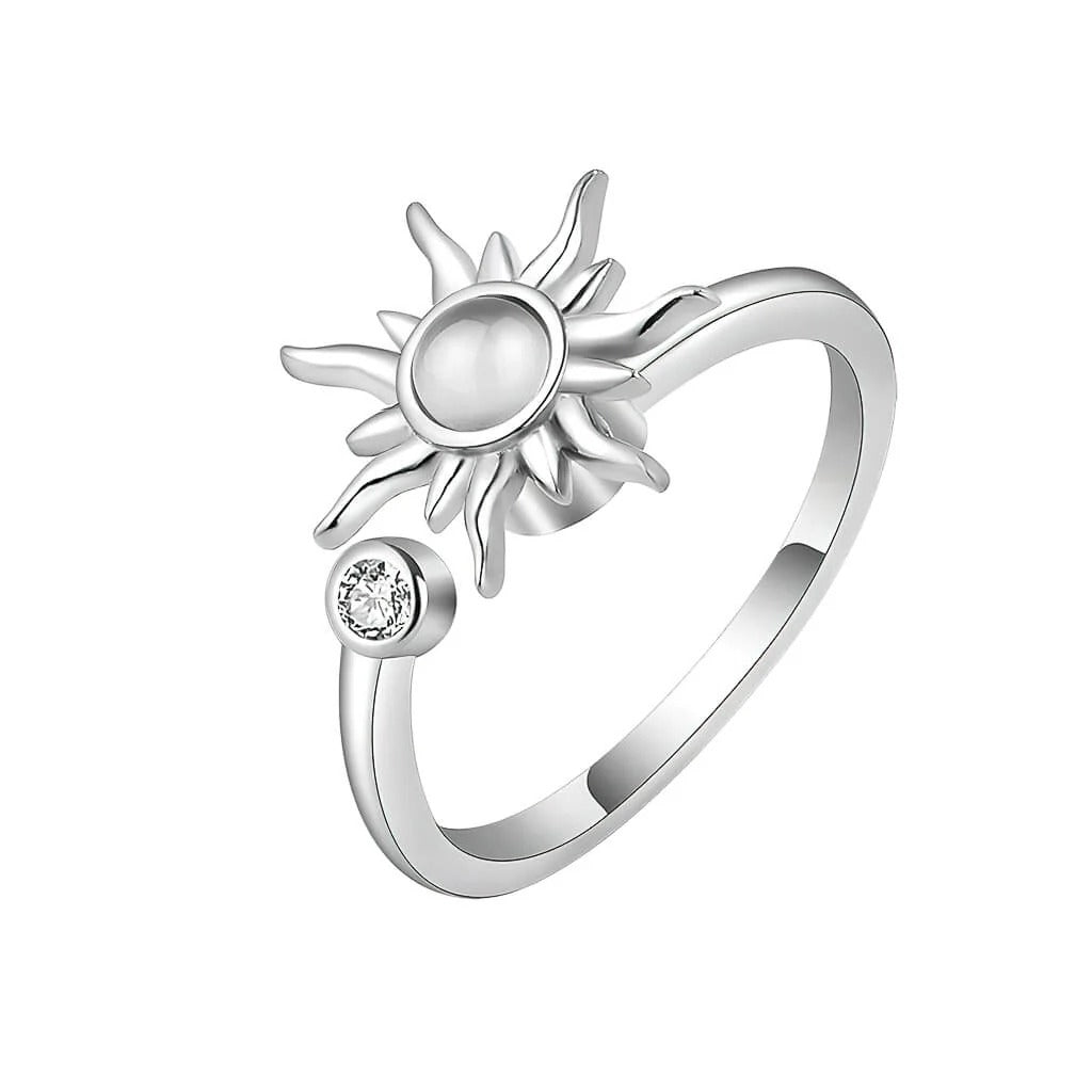 Sun Ring for Anxiety Sterling Adjustable