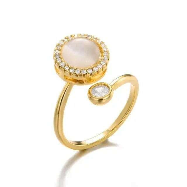 Opal Gold Plated Fidget Spinner Ring