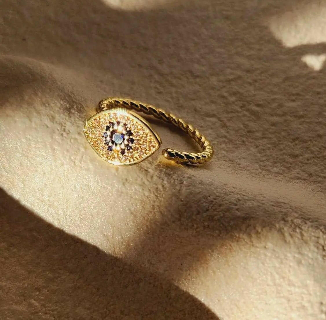 Plated Evil Eye Fidget Spinner Ring