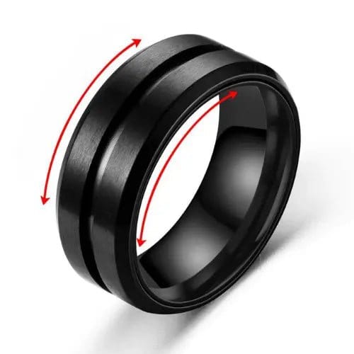 Black Fidget Rotating Spinner Ring