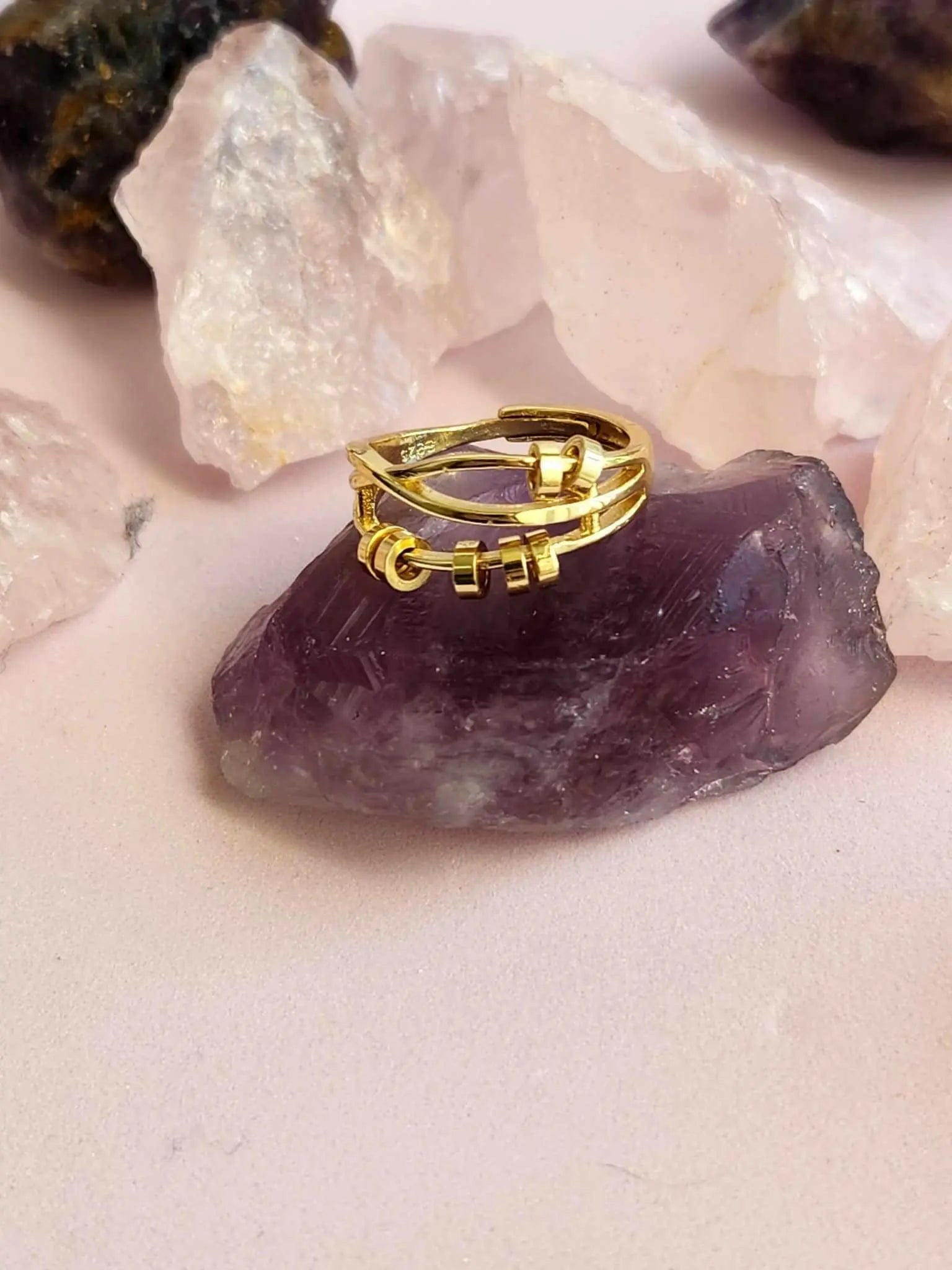 Gold Plated Fidget Spinner Ring
