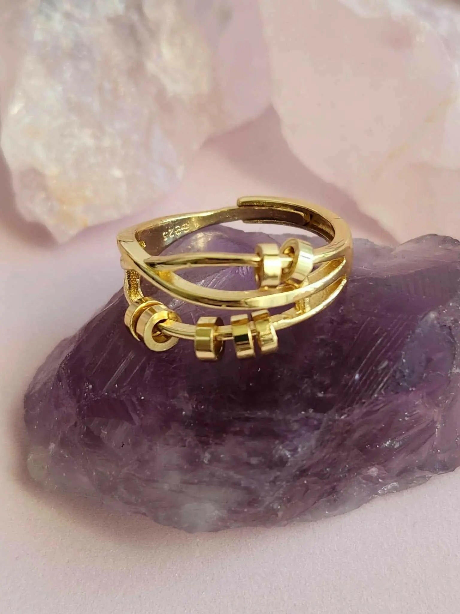 Gold Plated Fidget Spinner Ring