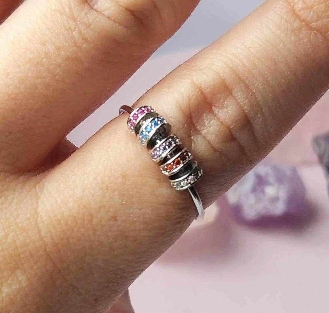 Sterling Silver Fidget Spinner Ring