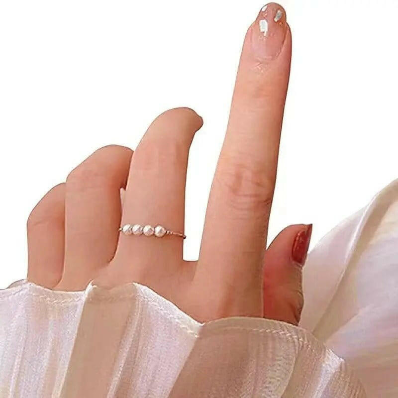 White Faux Pearl Fidget Anxiety Ring