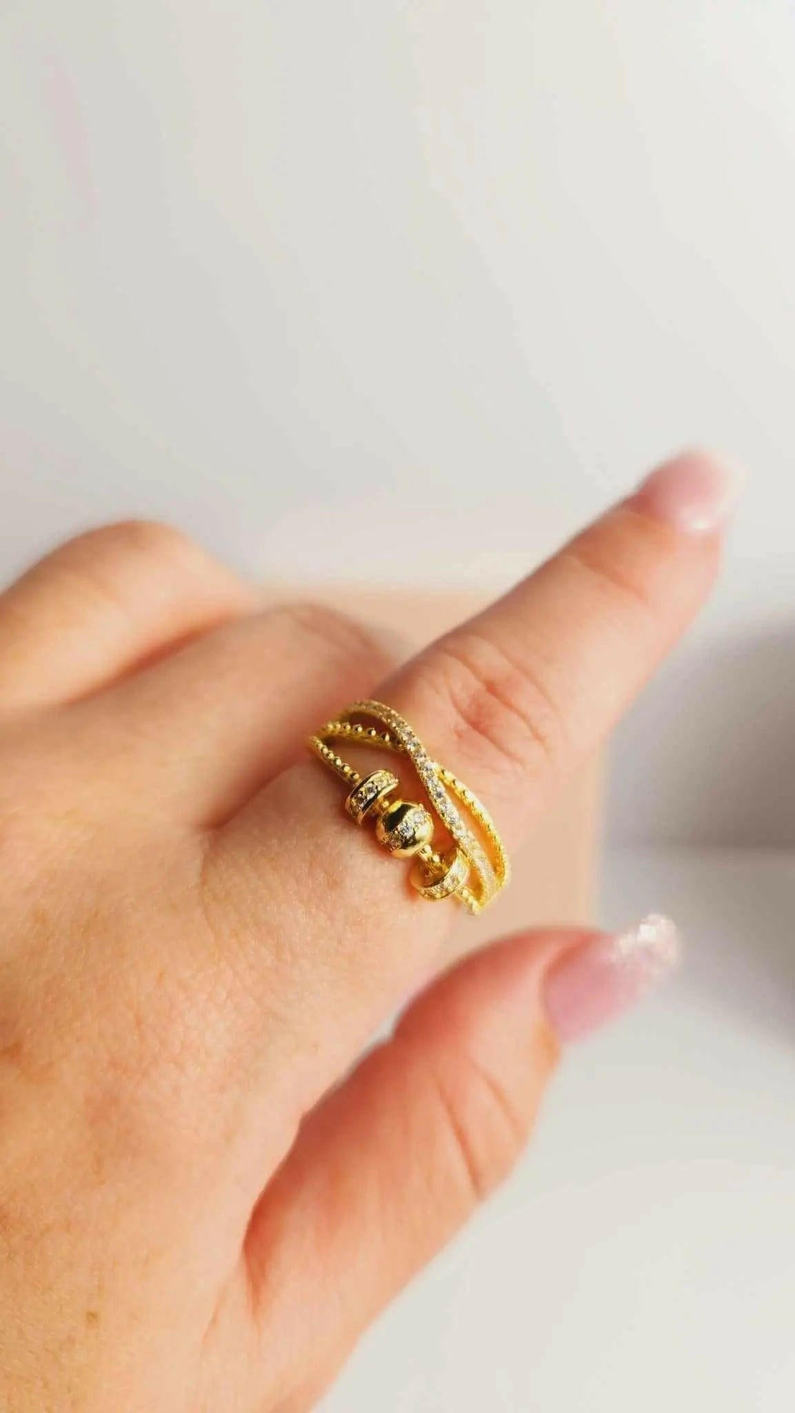 Gold Plated Fidget Spinner Ring
